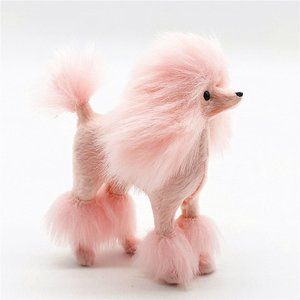 1:12 Dollhouse Miniature Lovely Poodle Figure Simulation Dog Plush Toys Kid Gift